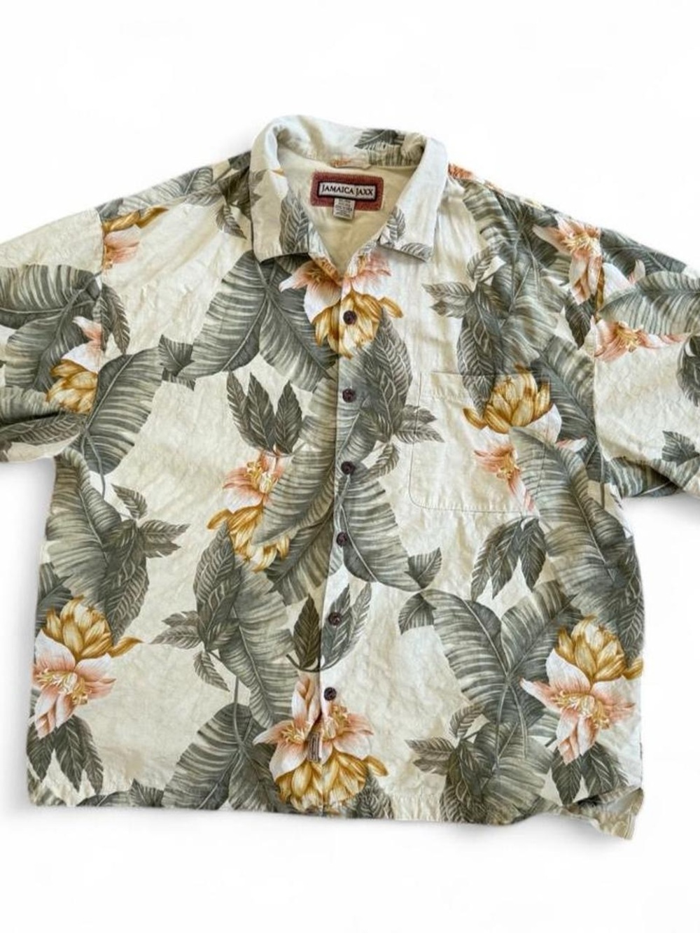 Jamaica Jaxx Floral 100% Silk Hawaiian Shirt